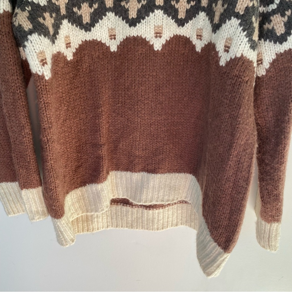 Aerie Fair Isle Oversized Chunky Knit Sweater Size Medium - Picture 3 of 6